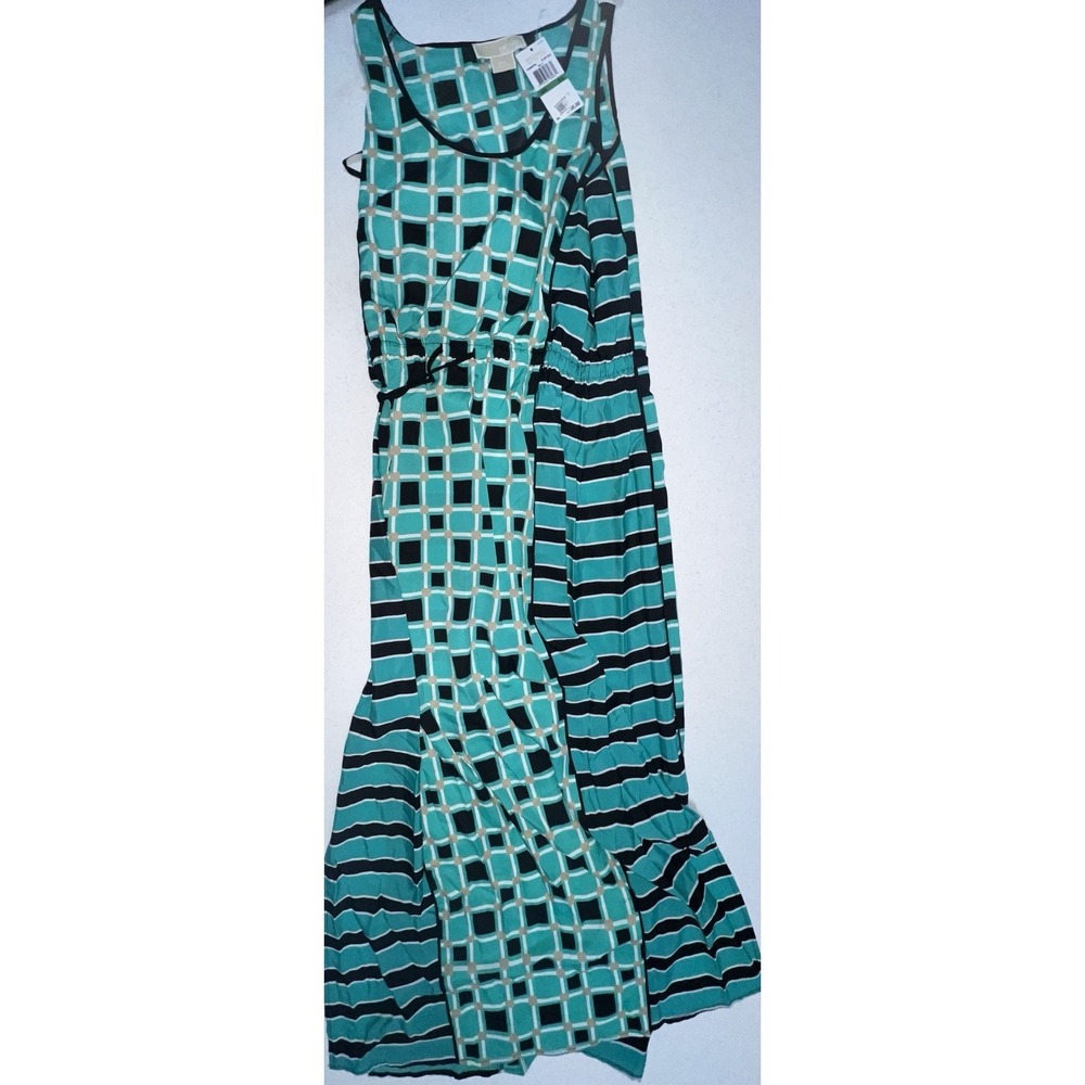 NWT MSRP $150 - MICHAEL KORS Women's Soho Square Maxi Dress, Island Blue, Large